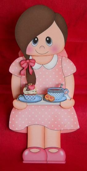 3D on the Shelf Card Kit - Cute Coffee & Cake Teen Sherell by Gail Pennycuick
