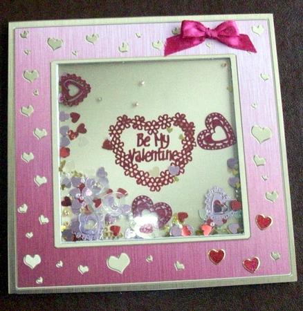 8 x 8 Metallic Romantic Hearts Plain Card Base by Gail Collins