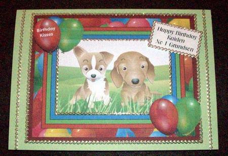 Two Little Pups with Balloons by Gail Collins