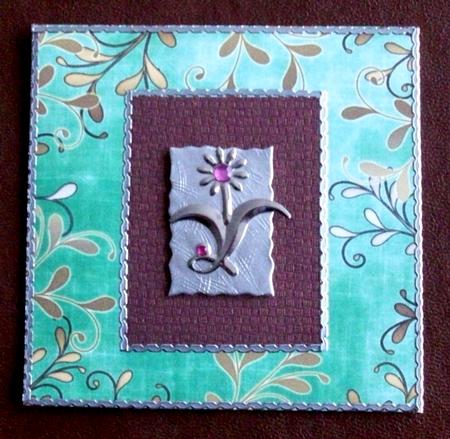Gold Swirl Green Linen Midi Card and Envelope Sheet by Gail Collins