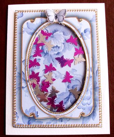 Blue Rose Wallpaper 7x5in Shaker Frame and Base by Gail Collins