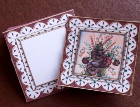 Red Pansies 3in Card Envelope Bottom Stacker Aio by Gail Collins