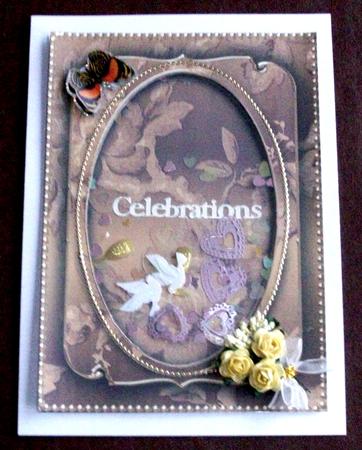Gold Metallic All Over Rose 7x5 Shaker Frame and Base by Gail Collins