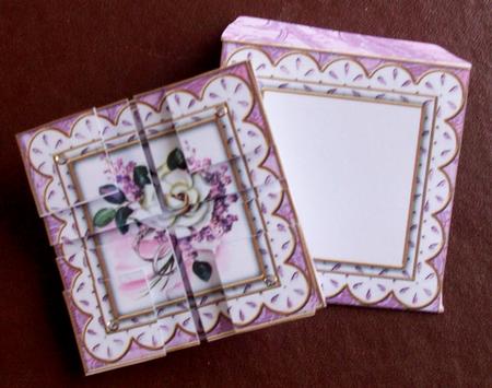 Lilac Wedding Rose Lace 3in Card Envelope Corner Stacker Aio by Gail Collins