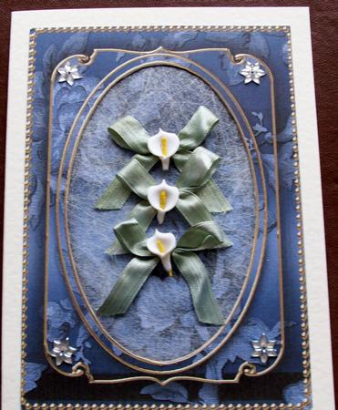 Dark Blue Metallic All Over Rose 7x5in Shaker Frame and Base by Gail Collins