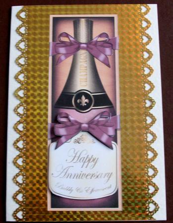 Large Dl Anniversary Champers in a Box 3D Decoupage by Gail Collins