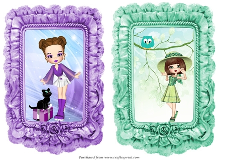 Frilly Frames in Purple/turquiose by Gaye Robinson