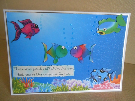 Coral reef card front / topper Under the sea by Gaye Robinson