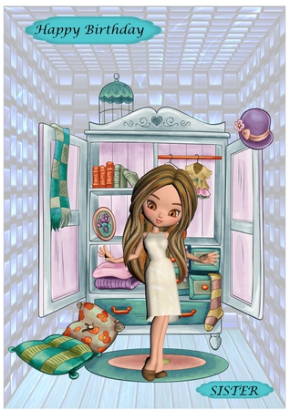 Pretty Cookie Girl Character - Tan Color Dress by Gaye Robinson