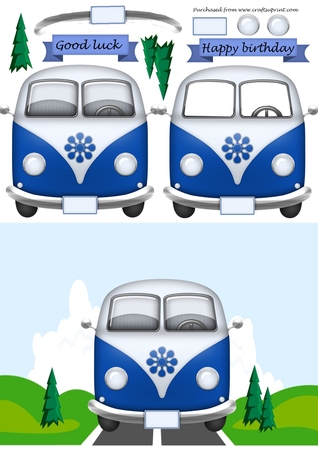 Retro Camper Van Clipart by Gaye Robinson