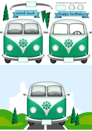 Retro Camper Van Clipart by Gaye Robinson