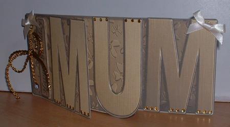 Mum Elegant Metallic Book Sheet by Gaye Robinson
