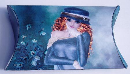Demure in Blue Pillow Box by Gaynor Cummings