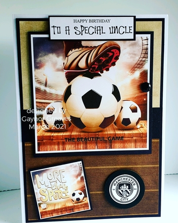 Male Card Football Themed Mini Kit by Gaynor Greaves