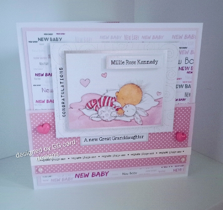 New Baby Girl backing paper by Gaynor Greaves