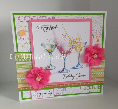 cocktails words backing paper by Gaynor Greaves
