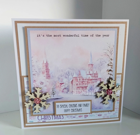 Pink Christmas Scene by Gaynor Greaves