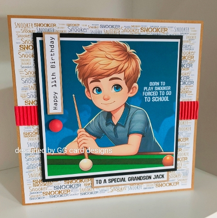 Snooker word backing paper brown by Gaynor Greaves