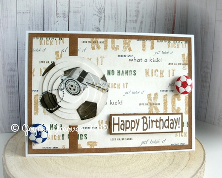 Football Landscape Pyramid Card by Gaynor Greaves