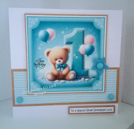 1st Birthday Bear 1 by Gaynor Greaves