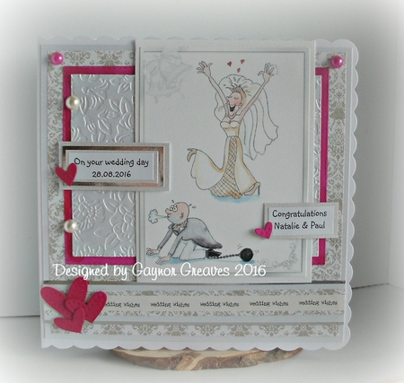 Amusing Wedding Card Front by Gaynor Greaves