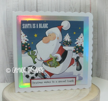 Football Santa Dude 8x8 Quick Card by Gaynor Greaves