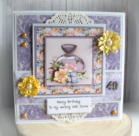 The Perfume of the Flowers 6x6 Square Card Front with Decoup by Gaynor Greaves
