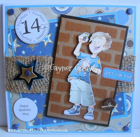 Teen Boy Text Star (blue) by Gaynor Greaves