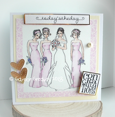 Bride and Maids 6in Card Front &decoupage Featured Gallery Photo