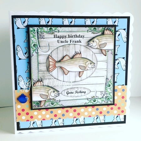 Male Card Gone Fishing by Gaynor Greaves