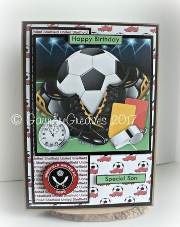 Football Soccer Equipment 8x8 Decoupage Mini Kit with Ages by Gaynor Greaves