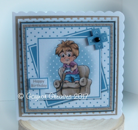 Gaming Mad Boy Offset Panels Card Front by Gaynor Greaves
