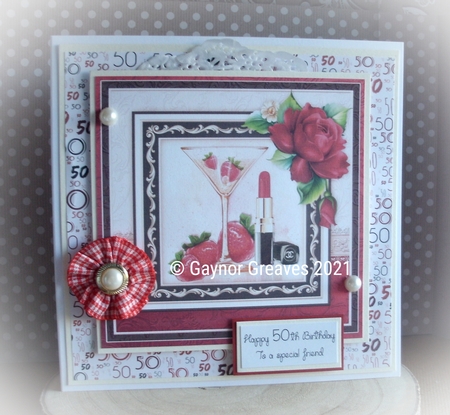 CHAMPAGNE & STRAWBERRIES 8x8 Decoupage & Insert Mini Kit All Occasions by Gaynor Greaves