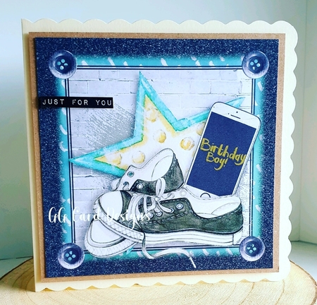 Birthday Boy Card  Front Kit by Gaynor Greaves