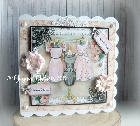 Birthday Dresses Card Front Kit by Gaynor Greaves