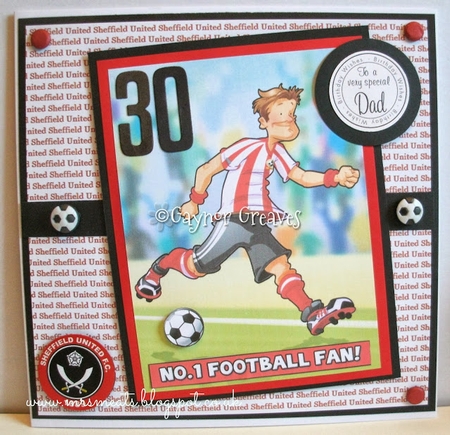 Football Dude Red Quick Card. by Gaynor Greaves