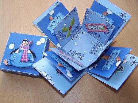 Exploding Box Kit Christmas Penguins by Georgina Naraido