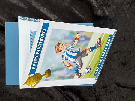 Football Dude Blue Quick Card. by Geraldine Harbour