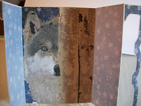 Peek-a-boo Lone Wolf Tri-fold Card by Geri Stringer