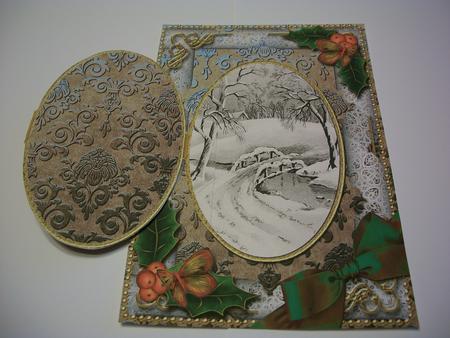 Snow Bridge Holly A5 Locket Card Front by Geri Stringer