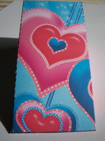 Valentines Hearts Cake Slice Gift Box in Blue by Geri Stringer