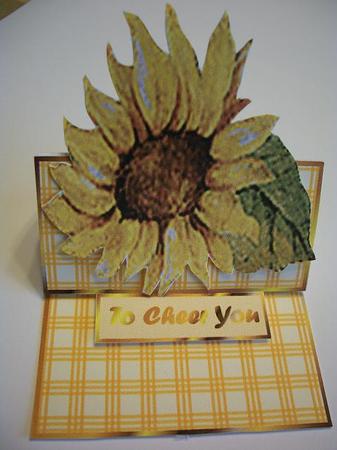 Easel Card with Sunflower Shaped Panel by Geri Stringer