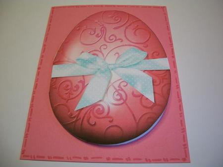 Pink Easter Egg Shaped Card by Geri Stringer