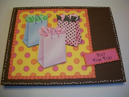 Shop Till You Drop Square Quick Card Front with Decoupage by Geri Stringer