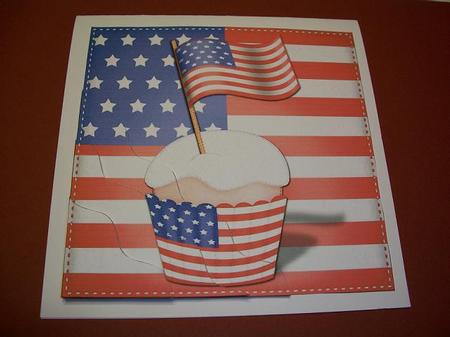 Flying the Flag Usa Wavy Corner Side Stacker Topper by Geri Stringer