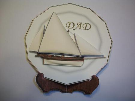 Dad Happy Father's Day Sailing Ship Plate Sheet by Geri Stringer
