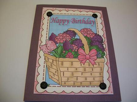 Pretty Basket of Flowers, A4 by Geri Stringer