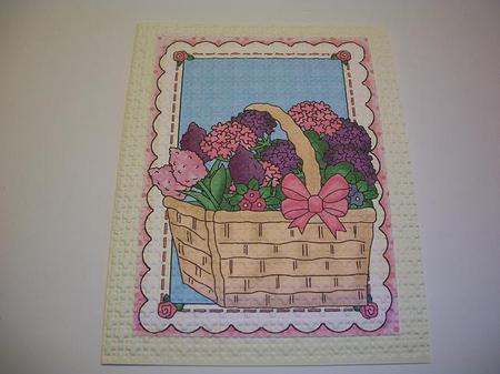 Basket of Lilac Flowers, A4 by Geri Stringer