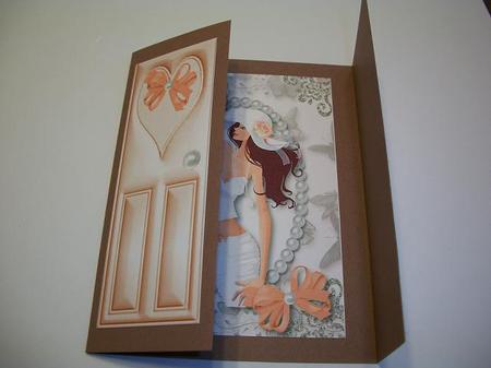Pretty Lady in White Hat with Pearls & Butterflies, Gatefold by Geri Stringer