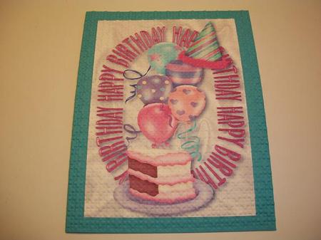 Fun Birthday Card with Pink Yummy Cake A4 by Geri Stringer